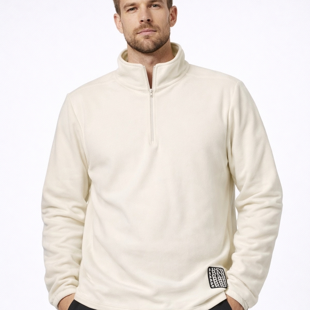 #1044 Men's Rains Cream Half-Zip Pullover